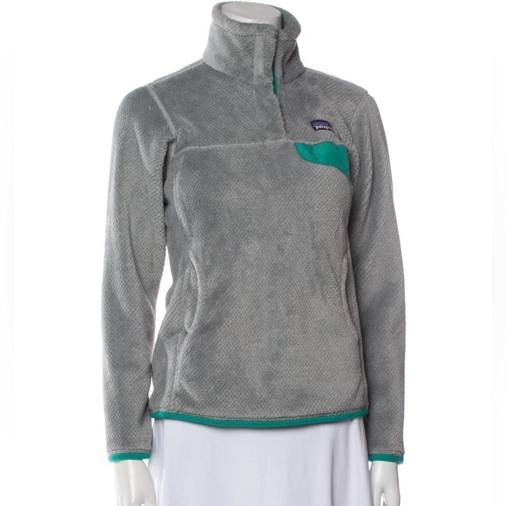 Patagonia quarter Zip ReTool Jacket Grey Nickel Fleece Small